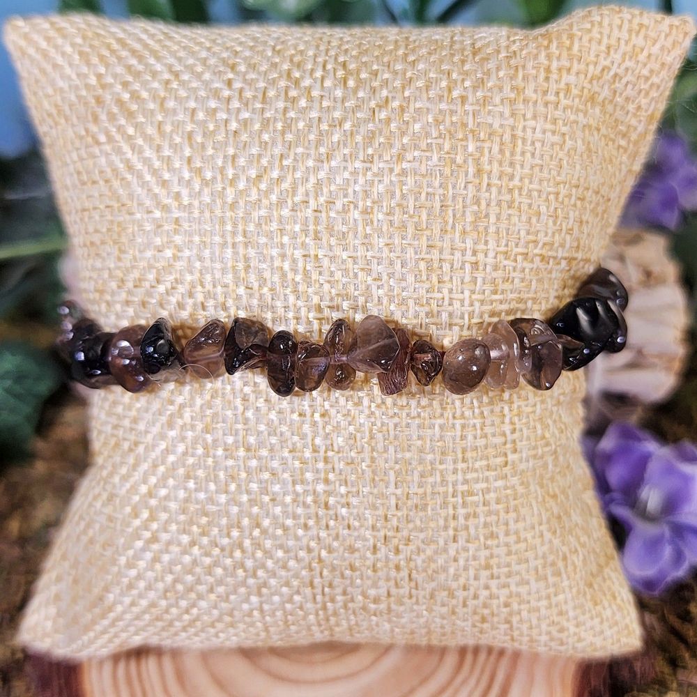 Smoky Quartz Crystal Chip Bracelet #4